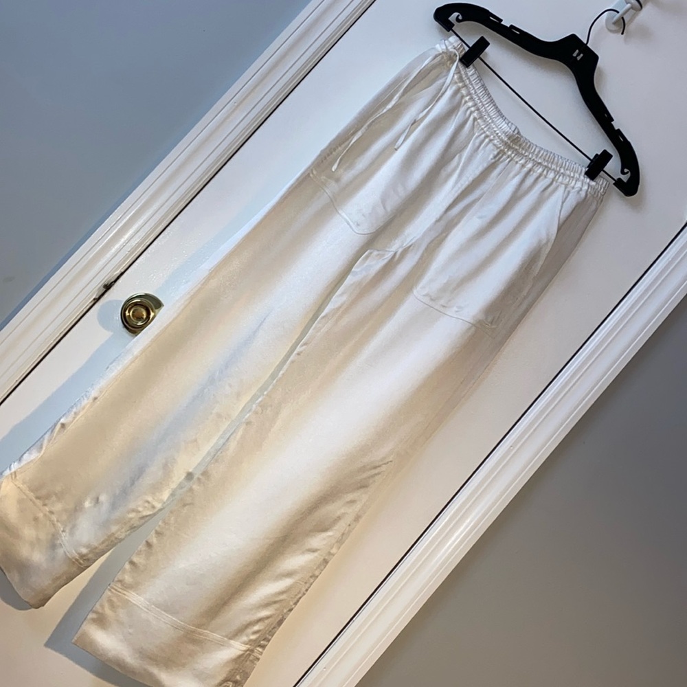 Club Monaco Pearly Silky Wide-Leg Pants
